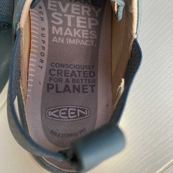Keen Lorelai II Blue Leather Slip-On Sneakers Sling Back Size 9.5 - Picture 9 of 12